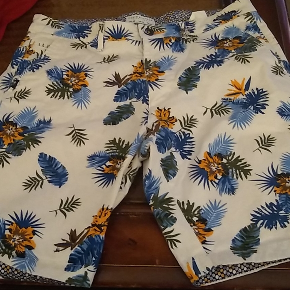 denim and flower shorts